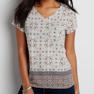 the perfect blouse with zipper back in medallion